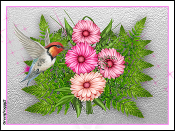 HUMMINGBIRD WITH DAISIES, ART, FLOWERS, BIRD, ABSTRACT HD wallpaper