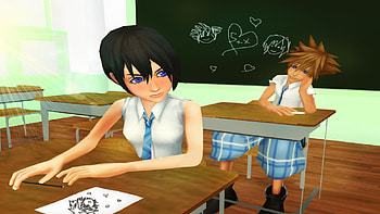 sora x xion, x, hearts, sora, xion, kingdom HD wallpaper