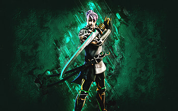 Fortnite Emerald Ronin Skin, Fortnite, main characters, turquoise stone background, Emerald Ronin, Fortnite skins, Emerald Ronin Skin, Emerald Ronin Fortnite, Fortnite characters HD wallpaper