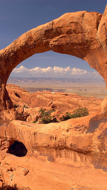 Windows 10 spotlight, Arch in Utah, Double O arch, feature HD phone wallpaper