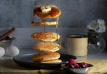 Pancakes, breakfast, graphy, food HD wallpaper