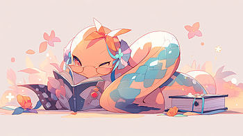 Whimsical Serpent Reader - AI Art, AI Art, Animal, snake HD wallpaper
