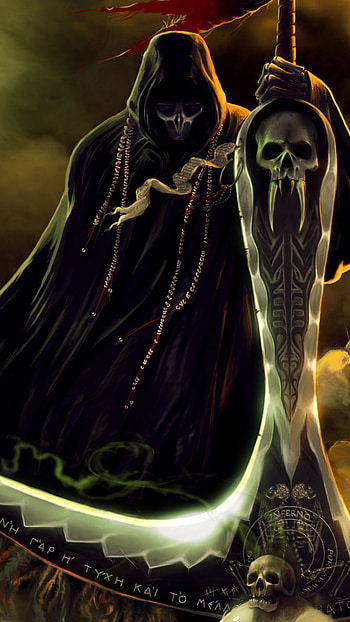 weapon, skull, dark, grim reaper HD phone wallpaper