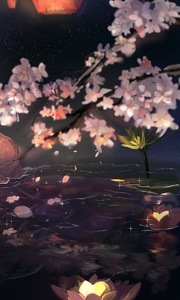 Moonlit Sakura: Anime Girl , Anime, girl, anime girl HD phone wallpaper
