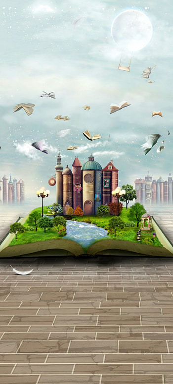 Fantasy book, Magic, City, World HD phone wallpaper