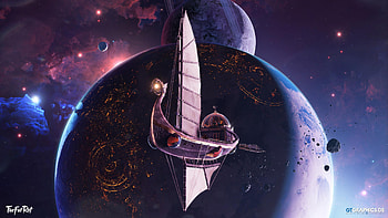 ship, Sci Fi, planet, space HD wallpaper