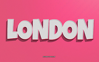 London, pink lines background, with names, London name, female names, London greeting card, line art, with London name HD wallpaper