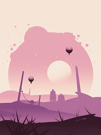 Art, Vector, Planet, Aliens HD phone wallpaper
