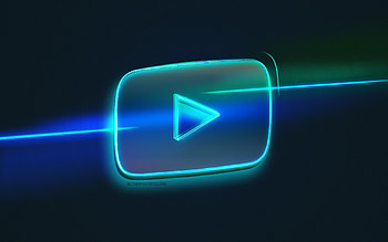 Youtube logo, light art, Youtube emblem, blue light line background, Youtube neon logo, creative art, Youtube HD wallpaper