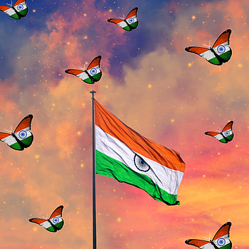 Indian flag, cloud, sky HD phone wallpaper