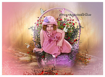 Flower Girl, girl, pink, flowers, fantasy HD wallpaper