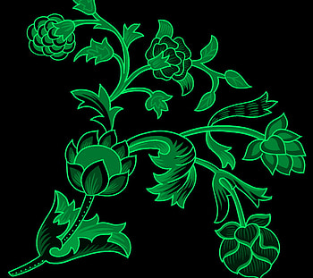 Green Glow Flowers, flowers, glow, light, green HD wallpaper