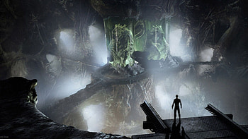 Fantasy Art Scenary - Sven Sauer, mist, aliens, fantasy, graphics, underground, 3D HD wallpaper