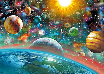 Planets, colorful, adrian chesterman, stars, planet, fantasy, space, cosmos, luminos, sun HD wallpaper