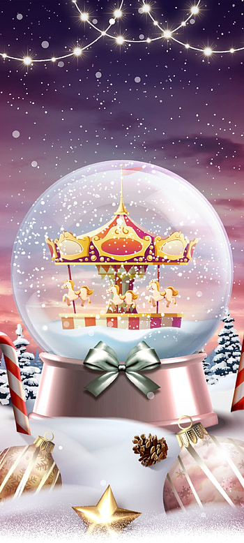 Snow Globe, sky, art, Christmas, Luxury, Gifts, Golden HD phone wallpaper