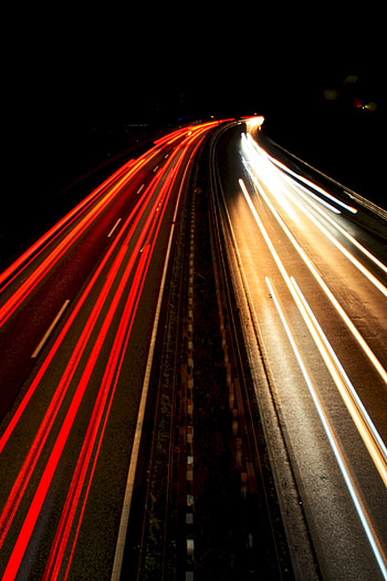 Cities, Night, Dark, Road, Turn, Long-Term Exposure HD phone wallpaper