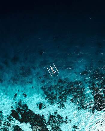 Nature, Sea, View From Above, Boat, Reef HD phone wallpaper