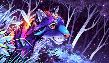 Nebulosa Leopard Forest, leopard, animals, artist, artwork, digital-art, deviantart HD wallpaper