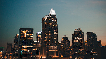 North Carolina, Night city lights HD wallpaper