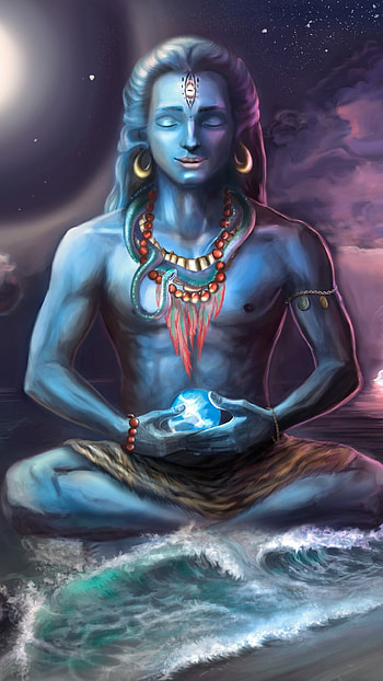 Bholenath Ki , Night Theme, Moon Background HD phone wallpaper