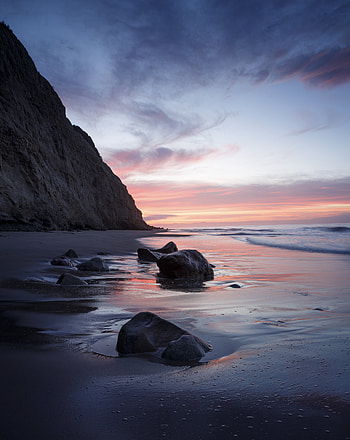 Nature, Water, Sunset, Stones, Sea, Rocks, Shore, Bank HD phone wallpaper