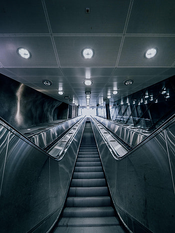 Miscellanea, Miscellaneous, Lamp, Ladder, Stairs, Steps, Lamps, Subway, Metro, Escalator HD phone wallpaper