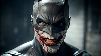 Batman with joker lips, Comic, Batman HD wallpaper