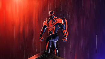 The Spiderman 2099 Into The Future, spiderman-2099, miguel-o-hara, spiderman, superheroes, artwork, digital-art, art HD wallpaper
