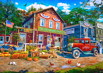 The Old General Store, old, painting, art, pictura, dominic davison, store HD wallpaper