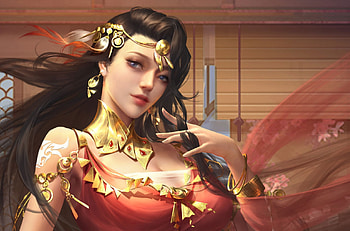 Fantasy girl, girl, zhu huali, red, frumusete, fantasy, face HD wallpaper