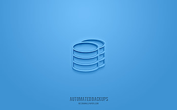 Automated backups 3d icon, blue background, 3d symbols, Automated backups, technology icons, 3d icons, Automated backups sign, technology 3d icons HD wallpaper