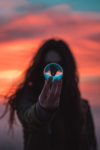Reflection, Hand, Miscellanea, Miscellaneous, Girl, Ball, Crystal Ball HD phone wallpaper
