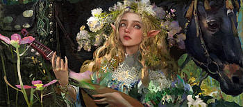 Fairy, face, luminos, frumusete, blonde, art, amber ye, gorgeous, superb, summer, fantasy, flower, vara HD wallpaper