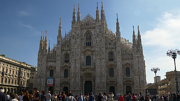 Milan Cathedral, Summer day in Milan, Famous Duomo, Panoramic view HD wallpaper
