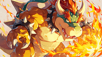 Bowser Flame Fury, Bowser, fire breath, fantasy HD wallpaper