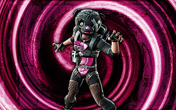 Snuggs, purple grunge background, Fortnite, vortex, Fortnite characters, Snuggs Skin, Fortnite Battle Royale, Snuggs Fortnite HD wallpaper