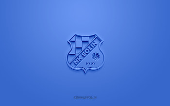 NK Solin, creative 3D logo, blue background, Druga HNL, 3d emblem, Croatian football club, Croatian Second Football League, Solin, Croatia, 3d art, football, NK Solin 3d logo HD wallpaper