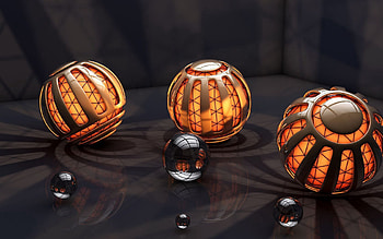 3D, Shine, Light, Balls, Render HD wallpaper