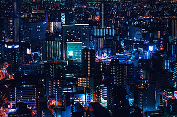 Urban Night City Down Town , neon, city, buildings, lights, graphy HD wallpaper