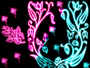 Abstract Flowers, cool, flowers, abstract, glow HD wallpaper