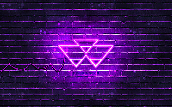 Massey Ferguson violet logo, , violet brickwall, Massey Ferguson logo, brands, Massey Ferguson neon logo, Massey Ferguson HD wallpaper