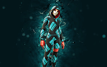Drift Tricksy, , blue neon lights, Fortnite Battle Royale, Fortnite characters, Drift Tricksy Skin, Fortnite, Drift Tricksy Fortnite HD wallpaper