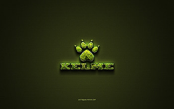 Kelme logo, green creative logo, floral art logo, Kelme emblem, green carbon fiber texture, Kelme, creative art HD wallpaper