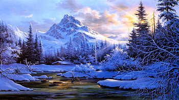 Wintry wonderland, Snow-covered landscapes, Majestic winter scenery, Nature's frozen beauty HD wallpaper