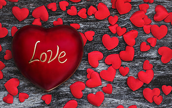 Happy Valentine's Day!, valentine, card, heart, red HD wallpaper