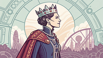 Sci-Fi Queen: A Stunning Ultra, queen, crown, illustration, profile HD wallpaper
