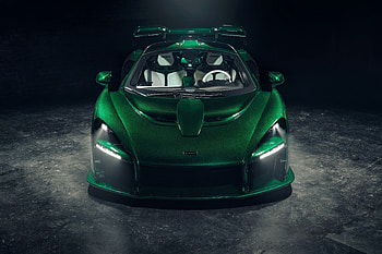 Green, sports car, front, MSO McLaren Senna HD wallpaper