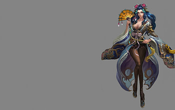 Fantasy girl, grey, fantasy, game, girl, woman, fan HD wallpaper