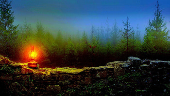 Lantern Lighting, stock , plants, resources, premade BG, brick walls, rocks, backgrounds, creative pre-made, light, trees, nature, lantern HD wallpaper