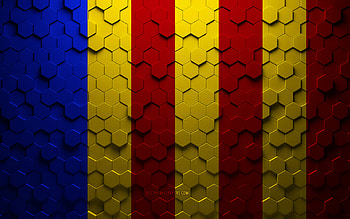 Flag of Salerno, honeycomb art, Salerno hexagons flag, Salerno 3d hexagons art, Salerno flag HD wallpaper